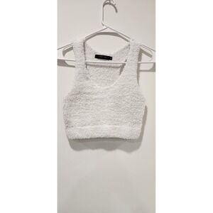 HONEYBUM Knitted Cropped Top Tank  Size Women Small‎ White